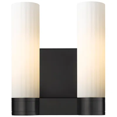 Innovations Lighting Empire 12.63" High 2 Light Matte Black Sconce With White Shade