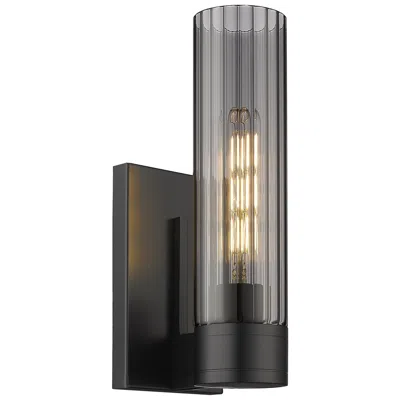 Innovations Lighting Empire 12.63" High Matte Black Sconce With Smoke Shade