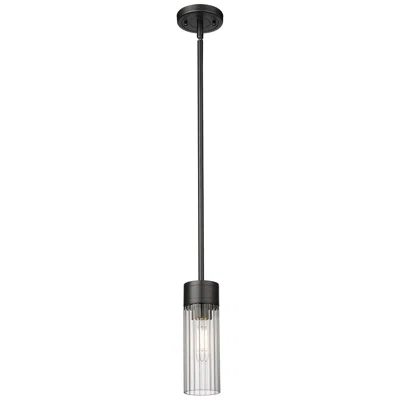 Innovations Lighting Empire 3.13" Wide Stem Hung Matte Black Pendant With Clear Shade In Multi