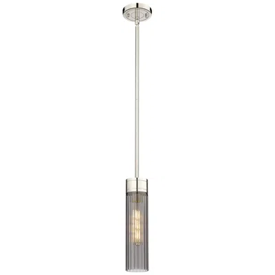 Innovations Lighting Empire 3.13" Wide Stem Hung Polished Nickel Pendant With Smoke Shade
