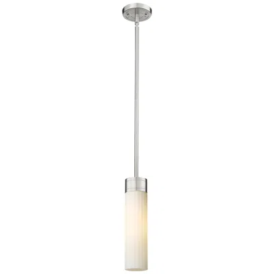 Innovations Lighting Empire 3.13" Wide Stem Hung Satin Nickel Pendant With White Shade
