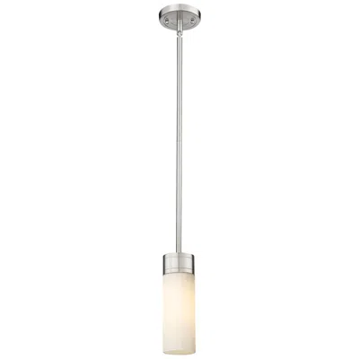 Innovations Lighting Empire 3.13" Wide Stem Hung Satin Nickel Pendant With White Shade