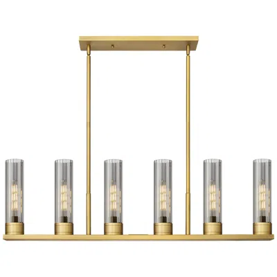 Innovations Lighting Empire 44 1/4" Brass Smoked Glass Linear Pendant
