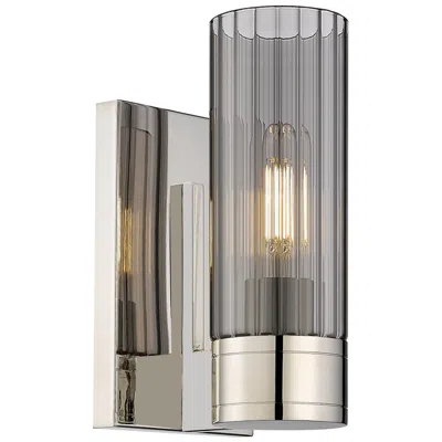 Innovations Lighting Empire 9.5" High Polished Nickel Sconce With Smoke Shade In Silver