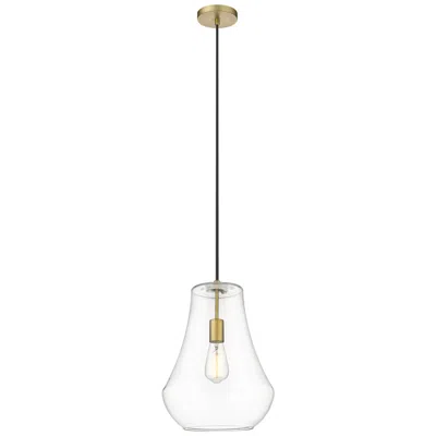 Innovations Lighting Fairfield 12" Brushed Brass Cord Hung Mini Pendant W/ Clear Shade