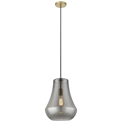Innovations Lighting Fairfield 12" Brushed Brass Cord Hung Mini Pendant W/ Plated Smoke Sha