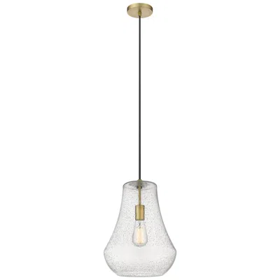 Innovations Lighting Fairfield 12" Brushed Brass Cord Hung Mini Pendant W/ Seedy Shade