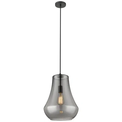 Innovations Lighting Fairfield 12" Led Mini Pendant - Matte Black - Plated Smoke Shade