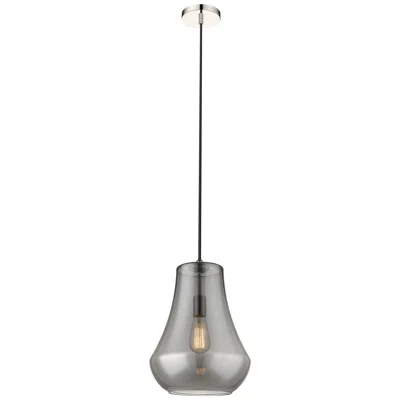 Innovations Lighting Fairfield 12" Polished Nickel Cord Hung Mini Pendant W/ Plated Smoke S