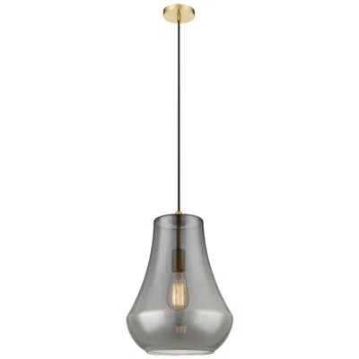 Innovations Lighting Fairfield 12" Satin Gold Cord Hung Mini Pendant W/ Plated Smoke Shade