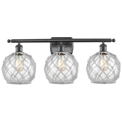 Innovations Lighting Edison Farmhouse 10" Bronze Semi Flush W/ Clear & White Rope Shade