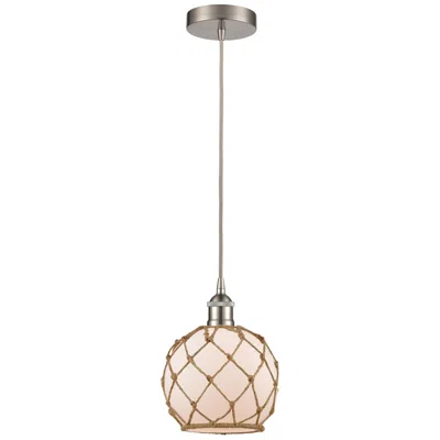 Innovations Lighting Farmhouse Rope 8" Wide Brushed Satin Nickel Mini Pendant