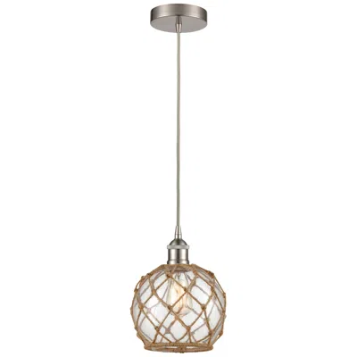 Innovations Lighting Farmhouse Rope 8" Wide Brushed Satin Nickel Mini Pendant