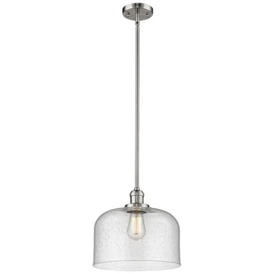 Innovations Lighting Franklin 12" Nickel And Seeded Glass Mini Pendant