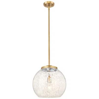 Innovations Lighting Franklin 13.75"w Brushed Brass Stemmed Pendant W/ White Mouchette Shad