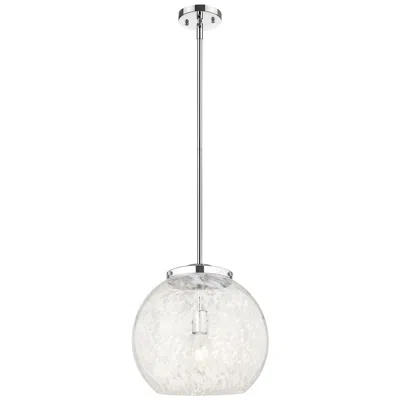 Innovations Lighting Franklin 13.75"w Chrome Stemmed Pendant W/ White Mouchette Shade