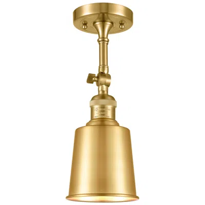 Innovations Lighting Franklin Addison 5.25"w Satin Gold Adjustable Semi.flush
