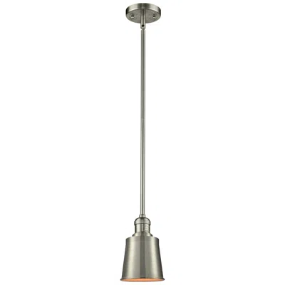 Innovations Lighting Franklin Addison 5"w Brushed Nickel Stem Mini Pendant W/ Nickel Shade