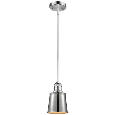Innovations Lighting Franklin Addison 5"w Chrome Stem Hung Mini Pendant W/ Chrome Shade In Silver