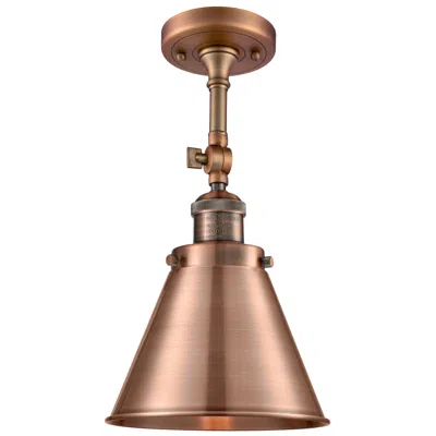 Innovations Lighting Franklin Appalachian 8"w Copper Adjustable Semi.flush Mount W/ Copper In Gold