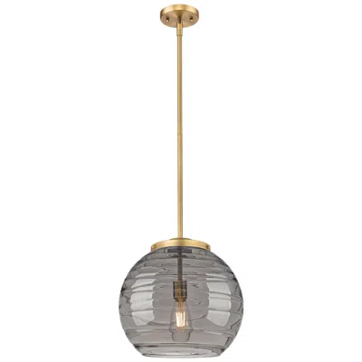 Innovations Lighting Franklin Athens 13.75"w Brushed Brass Stemmed Pendant W/ Smoke Swirl S
