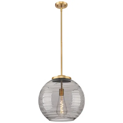 Innovations Lighting Franklin Athens 15.75"w Brushed Brass Stem Led Pendant W/ Smoke Swirl