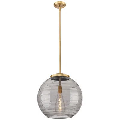 Innovations Lighting Franklin Athens 15.75"w Brushed Brass Stemmed Pendant W/ Smoke Swirl S