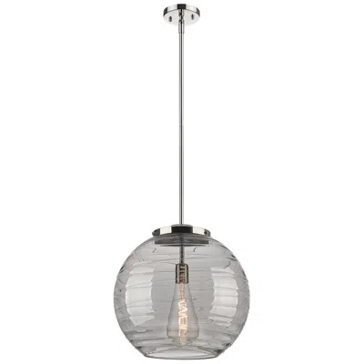 Innovations Lighting Franklin Athens 16"w Polished Nickel Stem Led Pendant W/ Smoke Swirl S