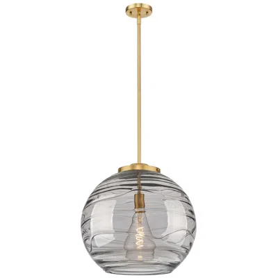 Innovations Lighting Franklin Athens 17.88"w Brushed Brass Stemmed Pendant W/ Smoke Swirl S
