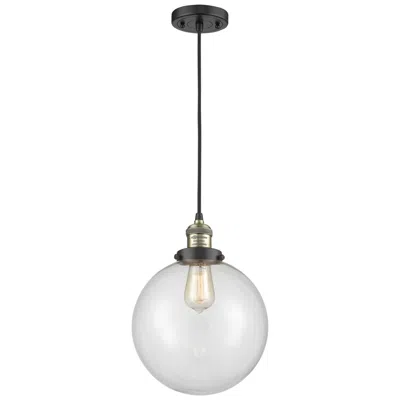 Innovations Lighting Franklin Beacon 10" Wide Black Brass Corded Mini Pendant W/ Clear Shad