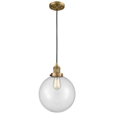 Innovations Lighting Franklin Beacon 10" Wide Brushed Brass Corded Mini Pendant W/ Clear Sh