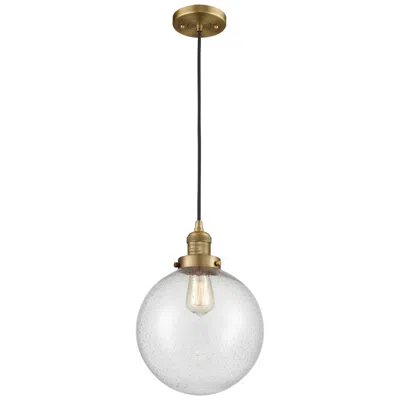 Innovations Lighting Franklin Beacon 10" Wide Brushed Brass Corded Mini Pendant W/ Seedy Sh