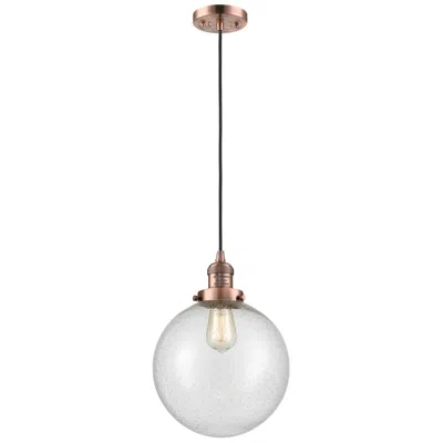 Innovations Lighting Franklin Beacon 10" Wide Copper Corded Mini Pendant W/ Seedy Shade