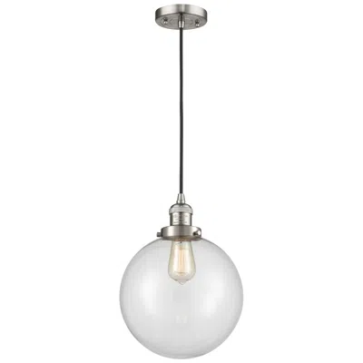 Innovations Lighting Franklin Beacon 10"w Brushed Nickel Corded Mini Pendant W/ Clear Shade