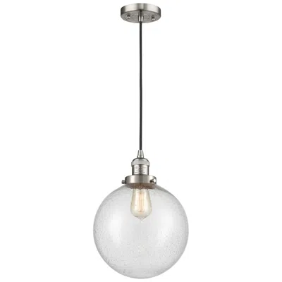 Innovations Lighting Franklin Beacon 10"w Brushed Nickel Corded Mini Pendant W/ Seedy Shade