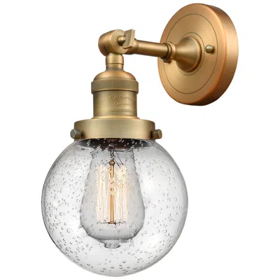 Innovations Lighting Franklin Beacon 12" High Brushed Brass Sconce W/ Seedy Shade