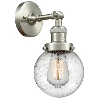 Innovations Lighting Franklin Beacon 12" High Brushed Satin Nickel Sconce W/ Seedy Shade