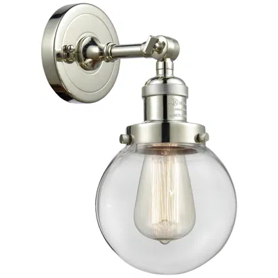 Innovations Lighting Franklin Beacon 12" High Polished Nickel Sconce W/ Clear Shade