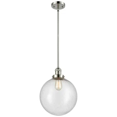 Innovations Lighting Franklin Beacon 12" Polished Nickel Stemmed Mini Pendant W/ Seedy Shad