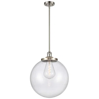 Innovations Lighting Franklin Beacon 16"w Brushed Satin Nickel Stemmed Pendant W/ Seedy Sha