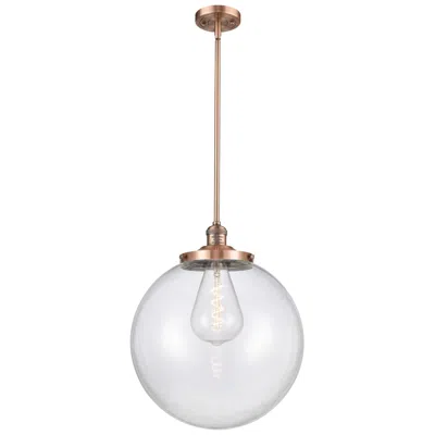 Innovations Lighting Franklin Beacon 16"w Copper Stemmed Pendant W/ Clear Shade