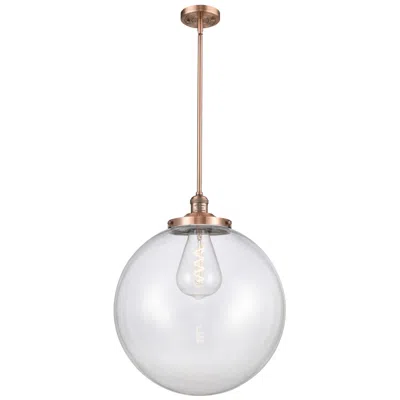 Innovations Lighting Franklin Beacon 18"w Copper Stemmed Pendant W/ Clear Shade
