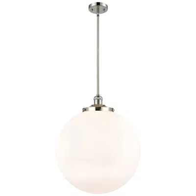 Innovations Lighting Franklin Beacon 18"w Polished Nickel Stemmed Pendant W/ White Shade