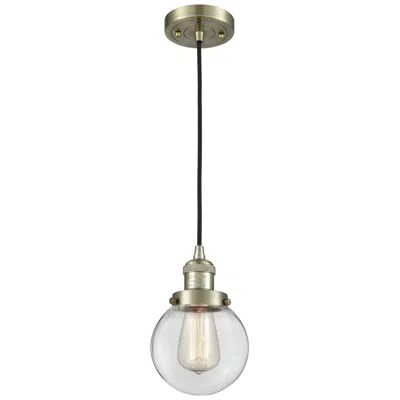 Innovations Lighting Franklin Beacon 6" Wide Antique Brass Corded Mini Pendant W/ Clear Sha