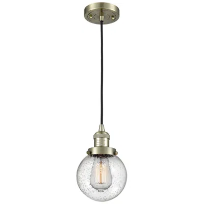 Innovations Lighting Franklin Beacon 6" Wide Antique Brass Corded Mini Pendant W/ Seedy Sha