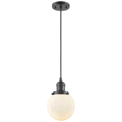 Innovations Lighting Franklin Beacon 6" Wide Bronze Corded Mini Pendant W/ Matte White Shad
