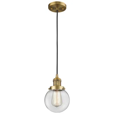 Innovations Lighting Franklin Beacon 6" Wide Brushed Brass Corded Mini Pendant W/ Clear Sha