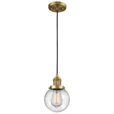 Innovations Lighting Franklin Beacon 6" Wide Brushed Brass Corded Mini Pendant W/ Seedy Sha