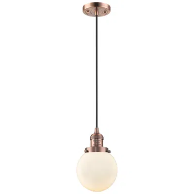 Innovations Lighting Franklin Beacon 6" Wide Copper Corded Mini Pendant W/ Matte White Shad