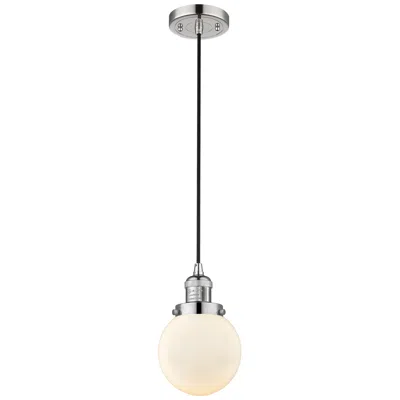 Innovations Lighting Franklin Beacon 6" Wide Polished Nickel Corded Mini Pendant W/ White S